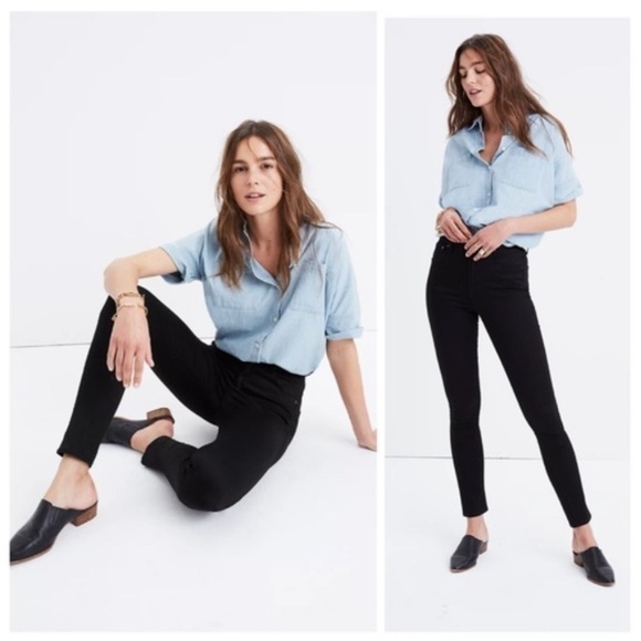 MADEWELL Black 9” High-Rise Skinny Jeans - Picture 1 of 5
